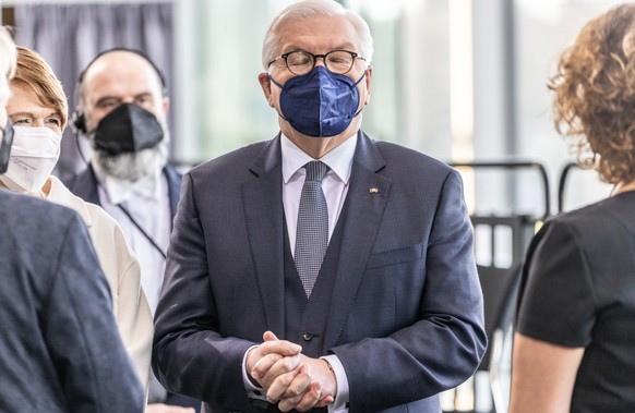 epa09752365 German President Frank-Walter Steinmeier before the Federal Assembly elects Germany&#039;s president at the Paul Loebe Haus in Berlin, Germany, 13 February 2022. The Federal Assembly elect ...