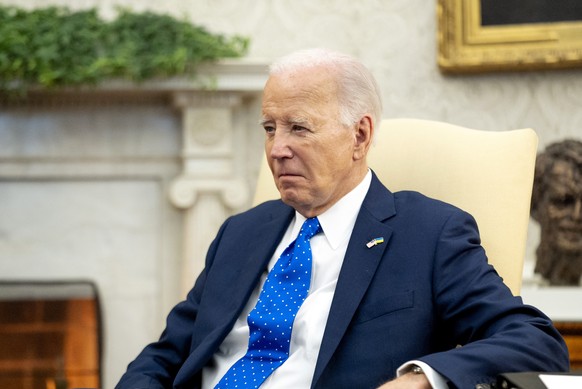 President Joe Biden meets with German Chancellor Olaf Scholz in the Oval Office of the White House, Friday, Feb. 9, 2024, in Washington.  (AP Photo/Andrew Harnik) Joe Biden