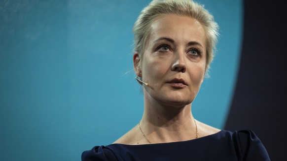 Julia Nawalnaja, Witwe des Kreml-Kritikers Alexei Nawalny, aufgenommen am 53. St. Gallen Symposium, am Freitag, 3. Mai 2024, in St. Gallen. (KEYSTONE/Gian Ehrenzeller).Yulia Navalnaya, widow to Kreml  ...