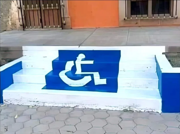 Faildienstag: Treppe für Rollstuhl