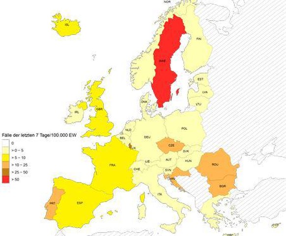 Aktuell stuft das RKI nur Schweden als Risikoland ein.