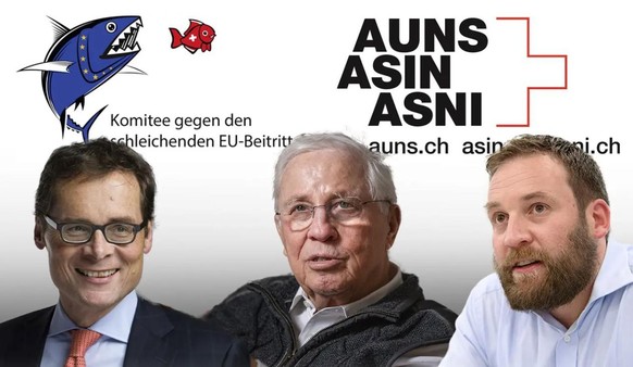 Christoph Bocher will die Auns (mit Präsident Lukas Reimann, rechts) und das EU-No-Komitee (mit Präsident Roger Köppel) auflösen und eine neue Organisation gründen.