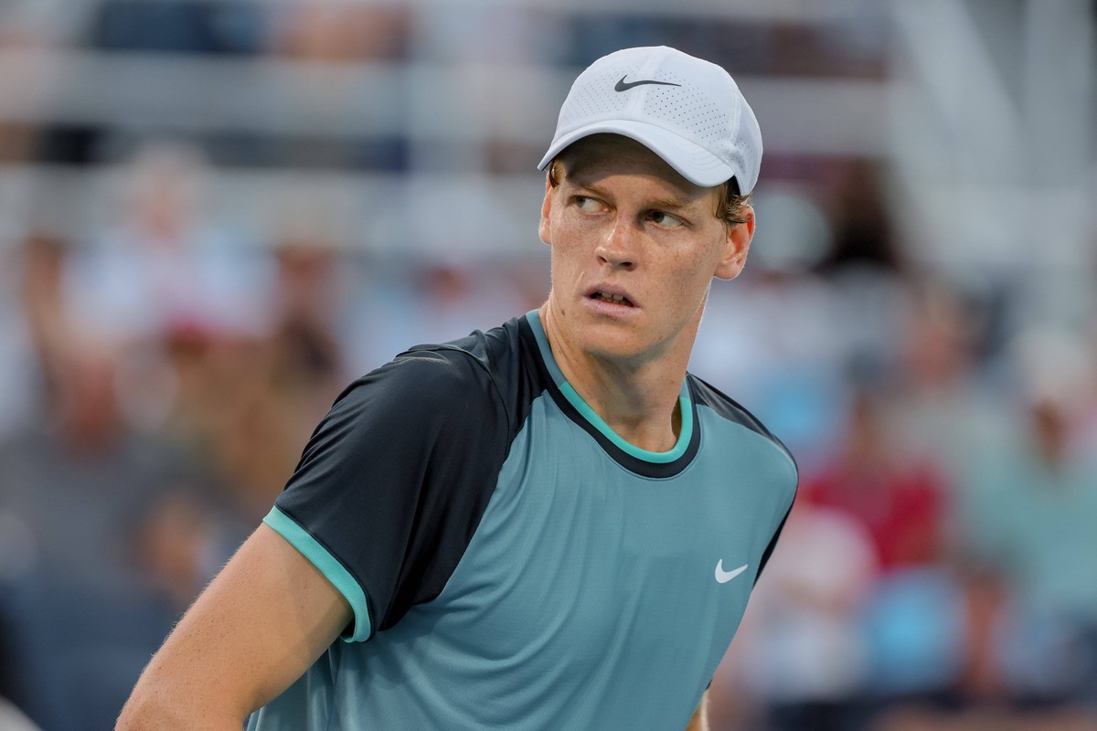 August 18, 2024, Mason, Ohio, U.S: Jannik Sinner ITA in action during Sunday