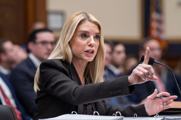 Attorney General Pam Bondi testifies before a House Judiciary Committee oversight hearing on Capitol Hill in Washington, Wednesday, Feb. 11, 2026, in Washington. (AP Photo/J. Scott Applewhite)
Pam Bon ...