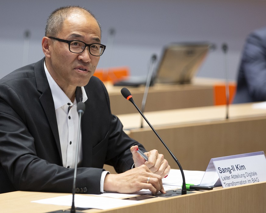 Sang-Il Kim, Leiter Abteilung Digitale Transformation im BAG, spricht waehrend einer Medienkonferenz des Bundesrates ueber die Situation des Coronavirus, am Mittwoch, 24. Juni 2020 in Bern. (KEYSTONE/ ...