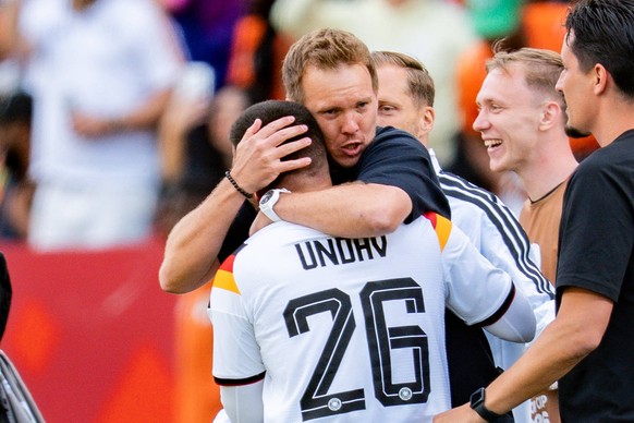 FIFA Fussball Weltmeisterschaft 2026, Gruppe E, Spiel 2, Deutschland vs Elfenbeink�ste, 20.06.2026 im Toronto Stadium, Toronto Deniz Undav Deutschland wird gefeiert nach Abpfiff von Julian Nagelsmann  ...