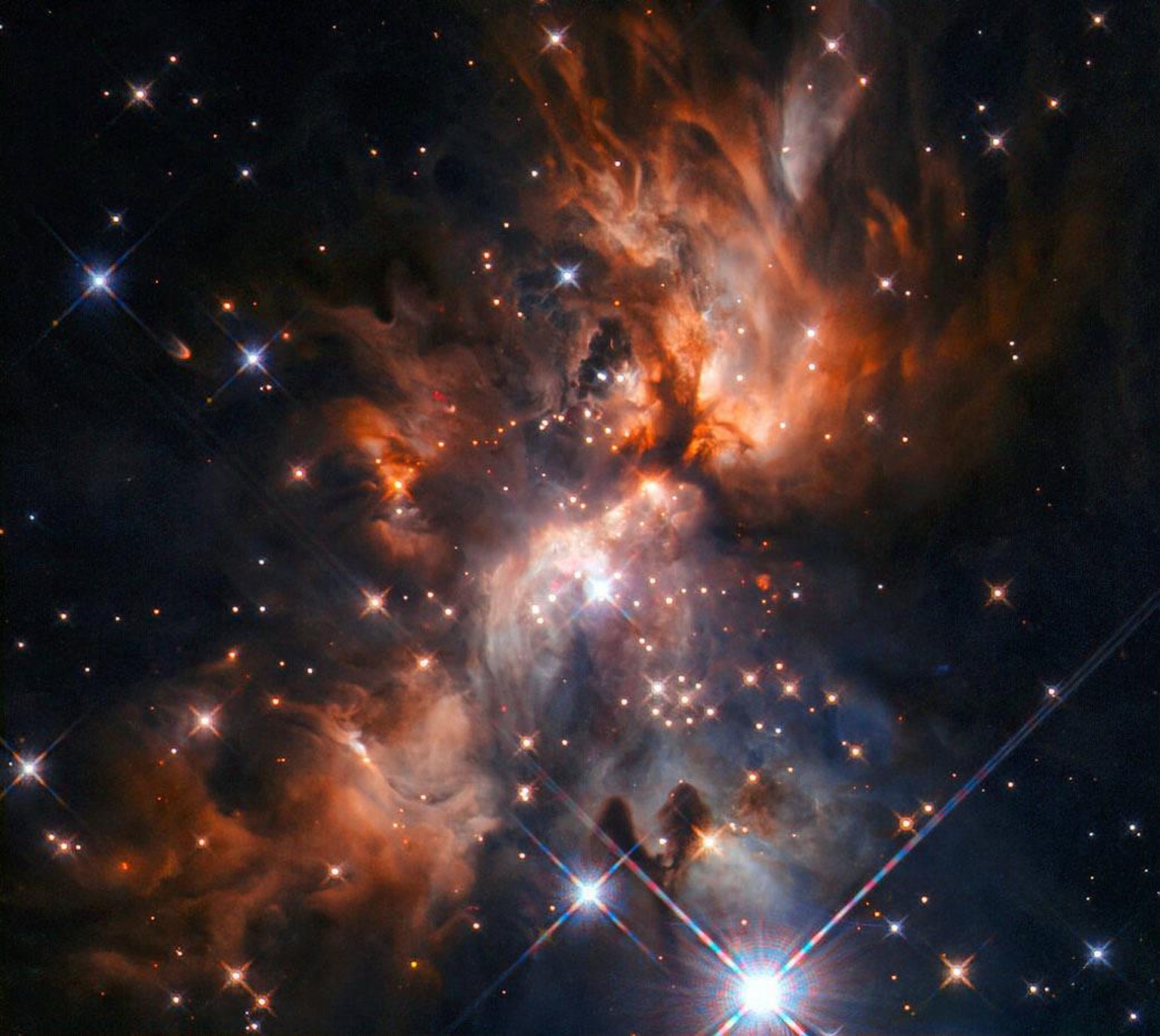 This image from the NASA/ESA Hubble Space Telescope features AFGL 5180, a beautiful stellar nursery located in the constellation of Gemini (the Twins). 
https://www.nasa.gov/image-feature/goddard/2021 ...