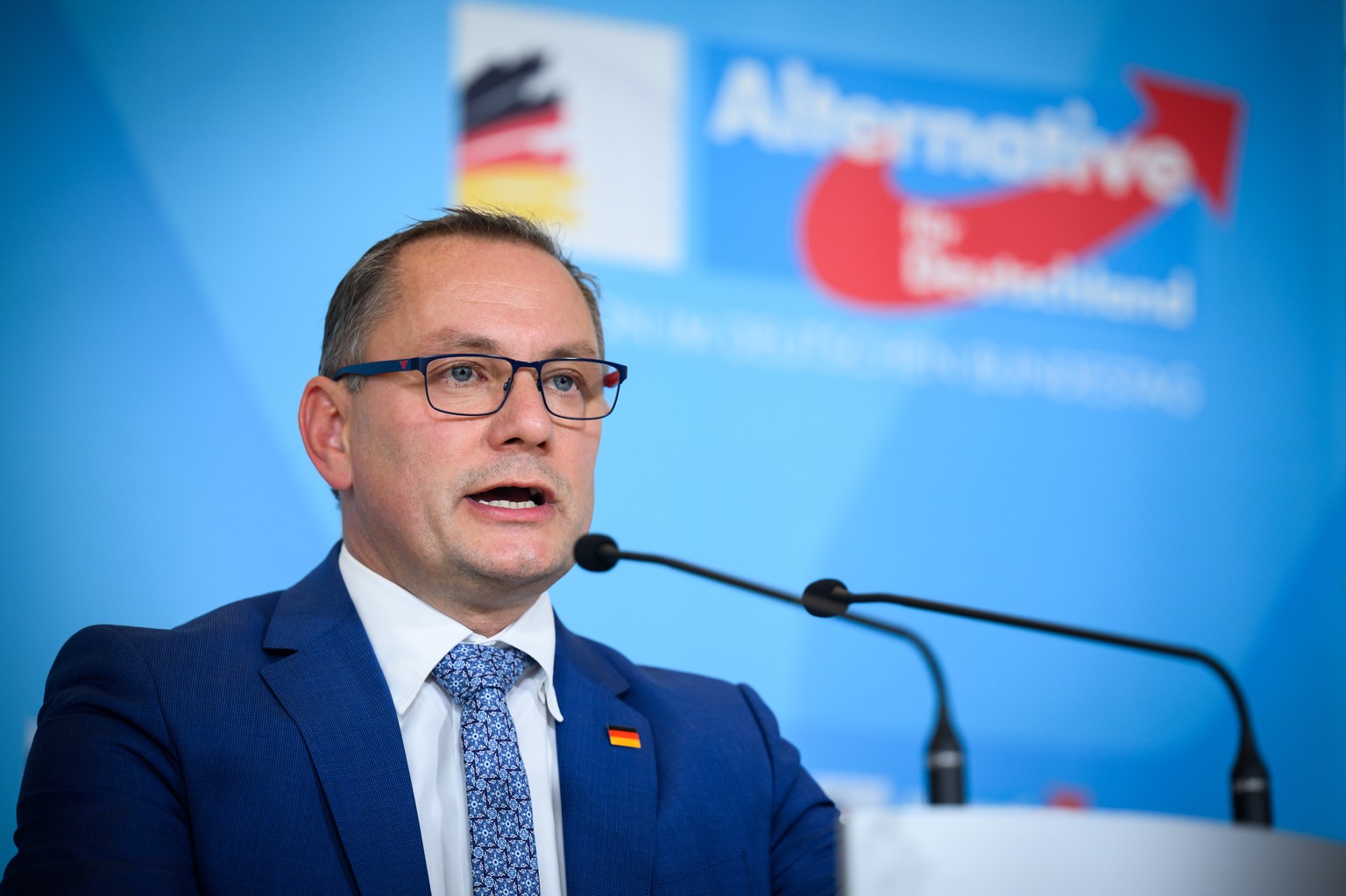 ARCHIV - 19.09.2023, Berlin: Tino Chrupalla, Vorsitzender der AfD-Bundestagsfraktion,