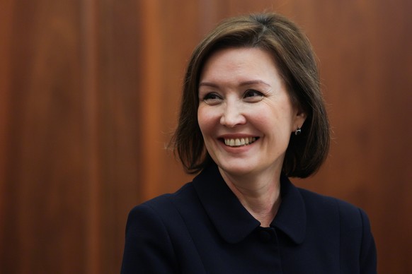 epa12369937 Director General of the Agency for Strategic Initiatives (ASI) Svetlana Chupsheva attends a meeting with Russian President Vladimir Putin at the Kremlin in Moscow, Russia, 11 September 202 ...