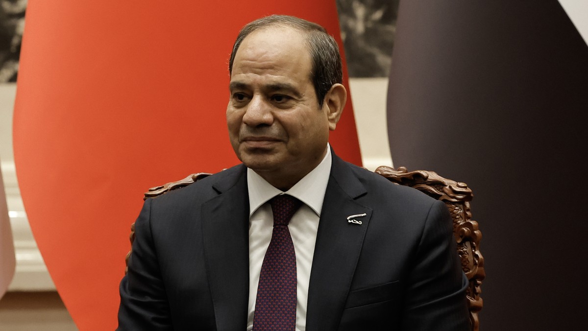 epa11377141 Egyptian President Abdel Fattah al-Sisi attends a signing ceremony with Chinese President Xi Jinping (not pictured) at the Great Hall of the People in Beijing, China, 29 May 2024. EPA/TING ...