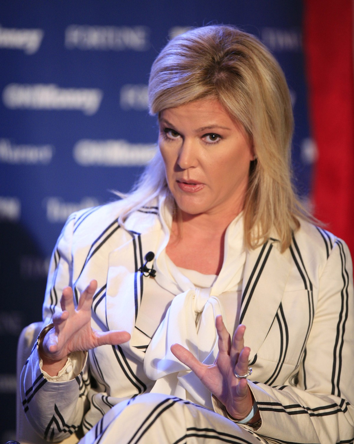 This photo taken June 15, 2009 shows Meredith Whitney, CEO of Meredith Whitney Advisory Group, LLC, speaking at Time Warner's headquarters in New York. Rising bank stocks propelled indexes to the ...