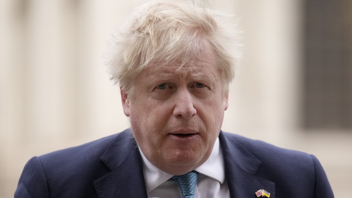 FILE - Britain's Prime Minister Boris Johnson arrives to attend a Service of Thanksgiving for the life of Prince Philip, Duke of Edinburgh at Westminster Abbey in London, on March 29, 2022. U.K.  ...