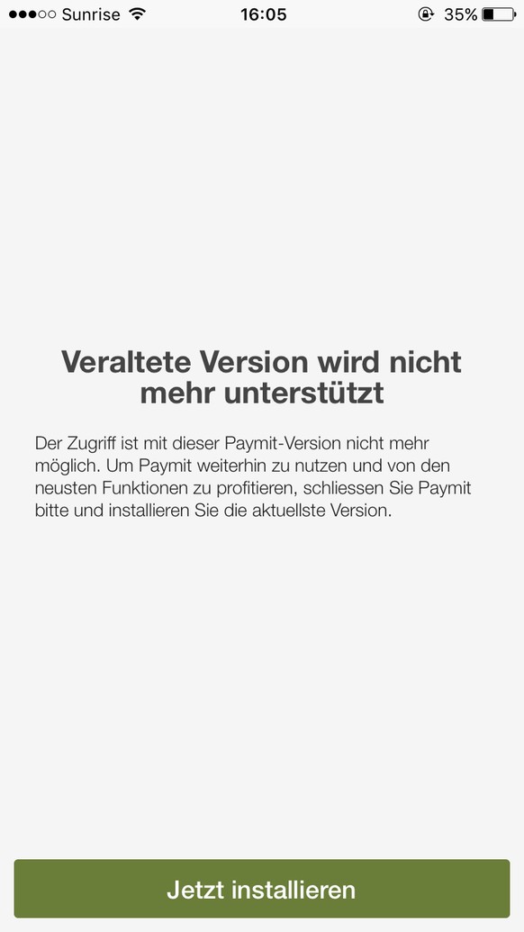 Wer die UBS-Paymit App auf dem Handy hat, wird gebeten, die neue Version zu installieren.