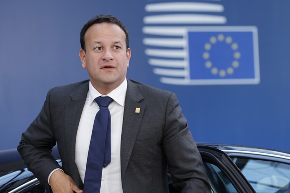 epa07689091 Ireland&#039;s Prime Minister Leo Varadkar arrives for the third straight day of a European Union leaders summit in Brussels, Belgium, 02 July 2019, for talks aimed at defusing fresh power ...