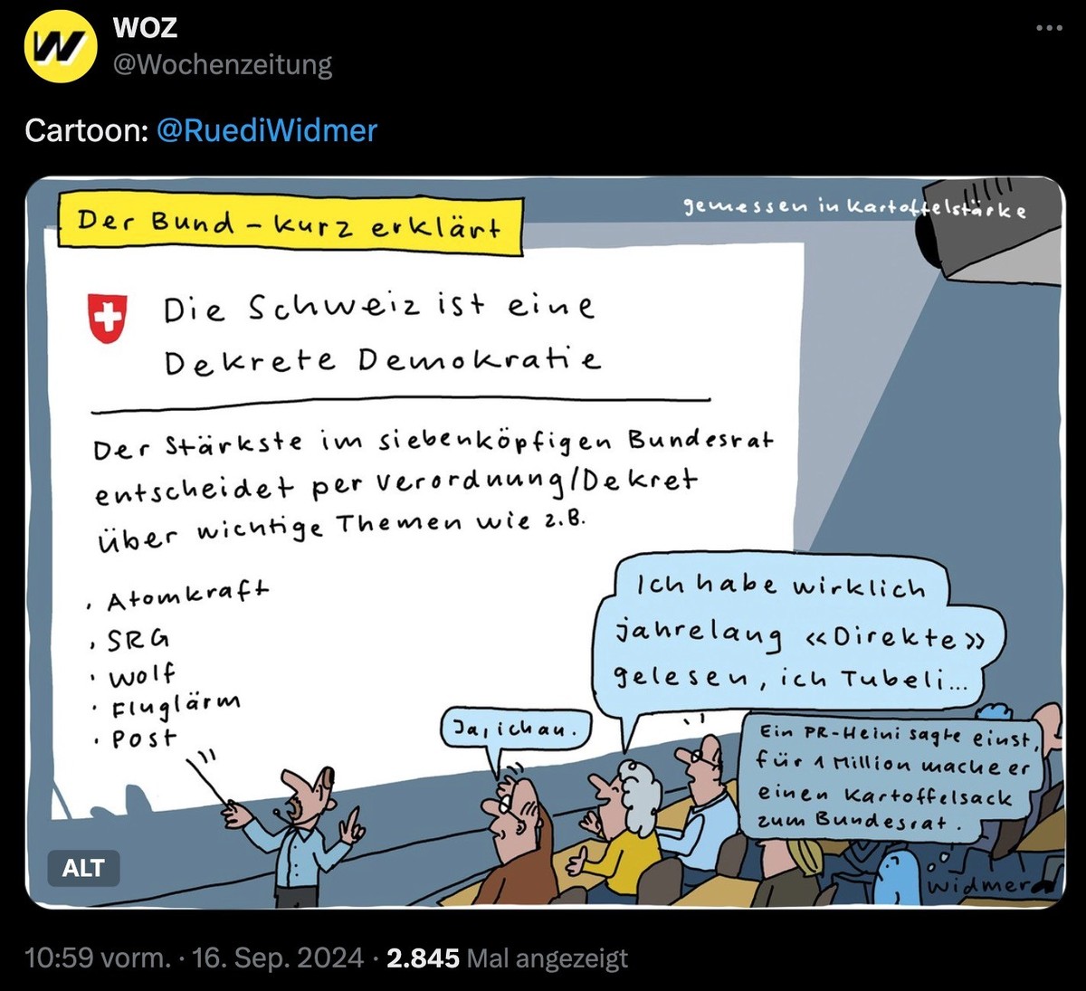 Karikatur von Ruedi Widmer