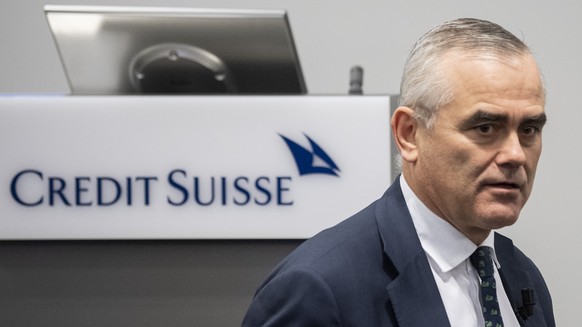 File - In this Thursday, Feb. 13, 2020 file photo, Thomas Gottstein, the CEO of the Swiss bank Credit Suisse, prior the press conference of the full-year results of 2019 in Zuerich, Switzerland. Switz ...