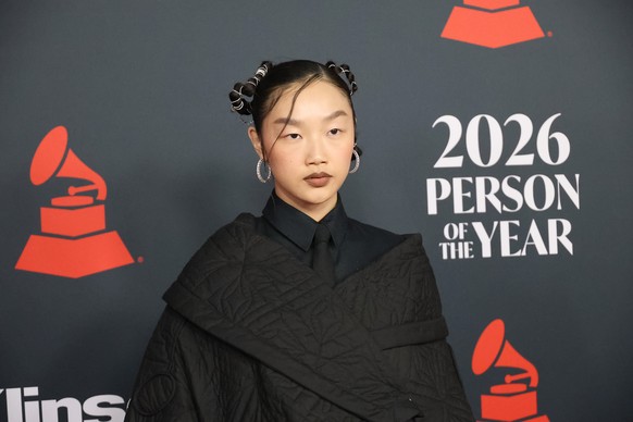 epa12694074 Audrey Nuna poses on the red carpet for the 2026 MusiCares Person of the Year Tribute in Los Angeles, California, USA, 30 January 2026 (issued 31 January 2026). MusiCares Person of the Yea ...