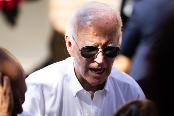 epa11466037 US President Joe Biden makes a campaign stop at a local AFSCME (American Federation of State, County and Municipal Employees) union in Harrisburg, Pennsylvania, USA, 07 July 2024. With ris ...