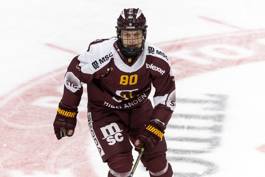 Simas Ignatavicius (GSHC) in action, during a National League regular season game of the Swiss Championship between Geneve-Servette HC, GSHC, and SC Bern, SCB, at the ice stadium Les Vernets in Geneva ...