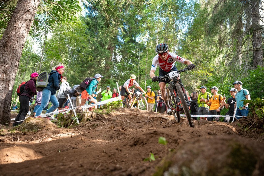 Mathias Flückiger an der XCO Weltmeisterschaft in Val Di Sole