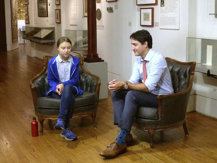 Die Klima-Aktivistin Greta Thunberg hat sich am Freitag mit dem kanadischen Premierminister Justin Trudeau getroffen.