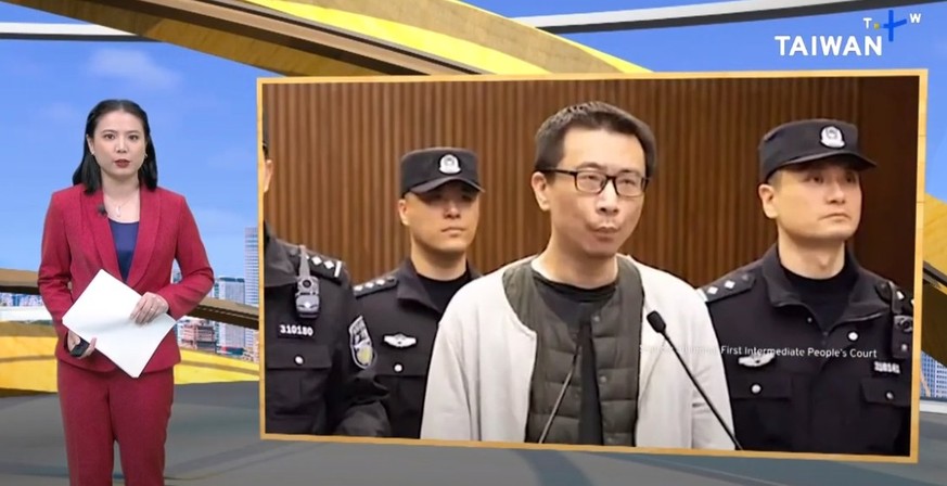 Der verurteilte Mörder Xu in einem News-Bericht im taiwanesischen TV.
