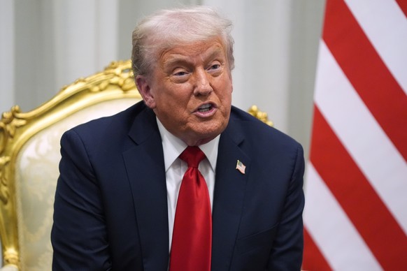 President Donald Trump speaks during a meeting with Egypt&#039;s President Abdel-Fattah el-Sissi during a summit to support ending the more than two-year Israel-Hamas war in Gaza after a breakthrough  ...