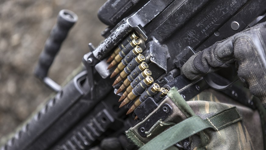 ARCHIVBILD ZUR MK DER ALLIANZ GEGEN WAFFENEXPORTE, AM MONTAG, 10. SEPTEMBER 2018 - Ammunition of the Minimi (light machine gun, LMg 05), pictured on June 17, 2013, in the recruit school for parascouts ...