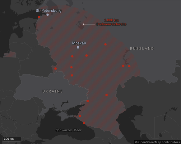 Wo die Ukraine Russland mit Drohnen angreift.