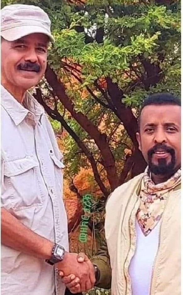 Propagandist Awel Seid (rechts) mit dem eritreischen Diktator Isaias Afwerki.