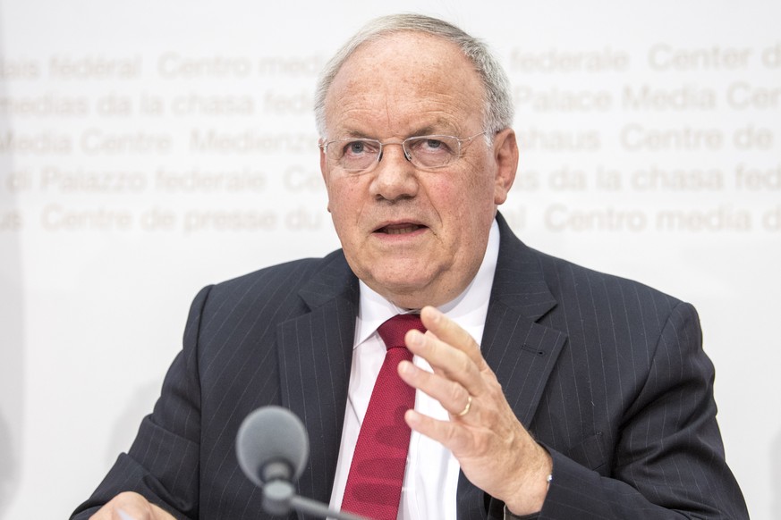 Bundesrat Johann N. Schneider-Ammann, Vorsteher des Eidgenoessischen Departements fuer Wirtschaft, Bildung und Forschung WBF, spricht anlaesslich der Veroeffenlichung des Bildungsberichts Schweiz 2018 ...