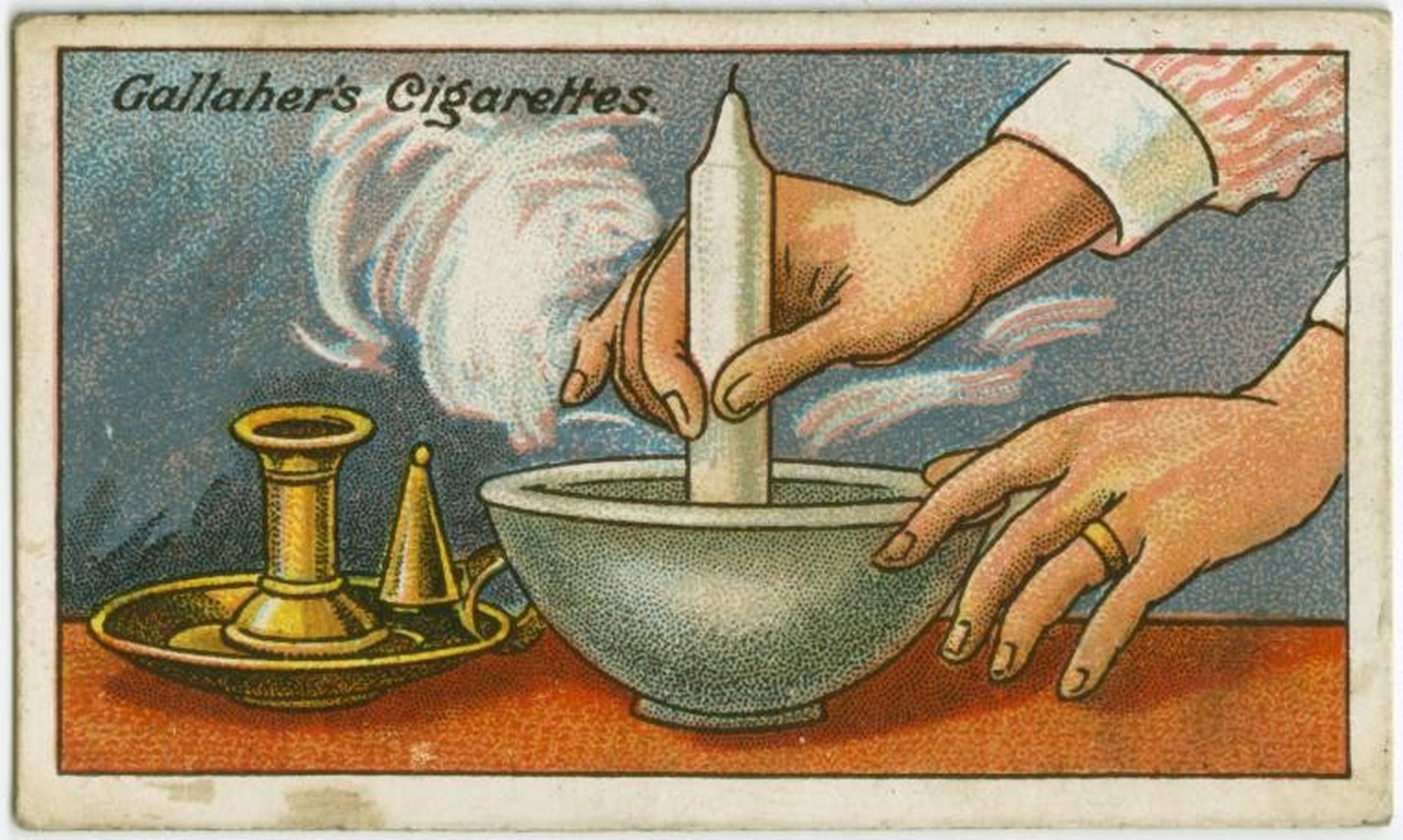 Gallaher-Lifehacks: Wie man eine grosse Kerze in den Kerzenständer einpasst
https://digitalcollections.nypl.org/items/510d47e4-7a99-a3d9-e040-e00a18064a99