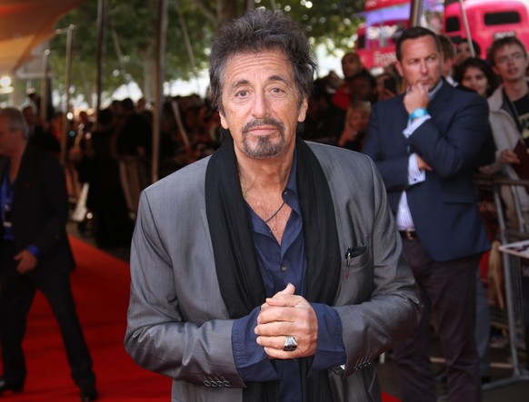 FILE - In this September 21, 2014 file photo, Al Pacino arrives for the "Salome and Wild Salome" premiered in central London.  Pacino, 74, stars in the film "the humiliation," about a weather...
