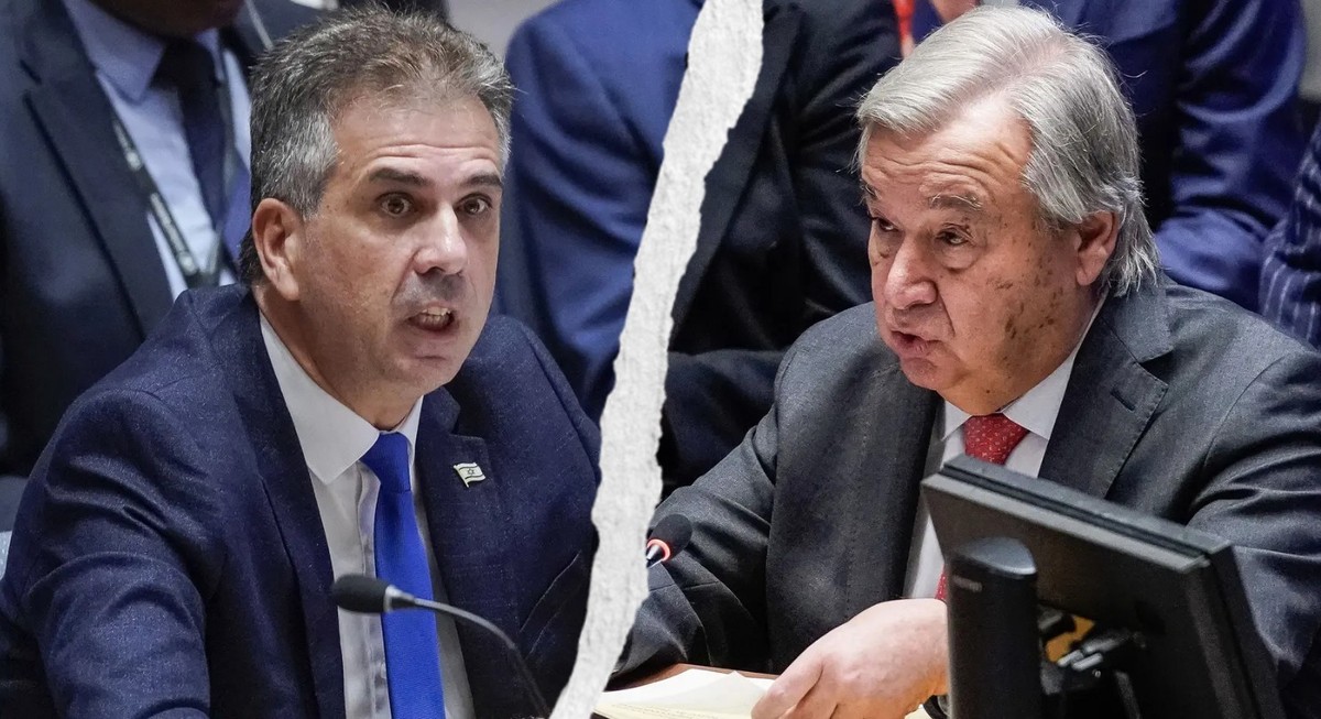 Eli Cohen, ministre israélien des affaires étrangères et Son Excellence António Guterres, Secrétaire général des Nations Unies.