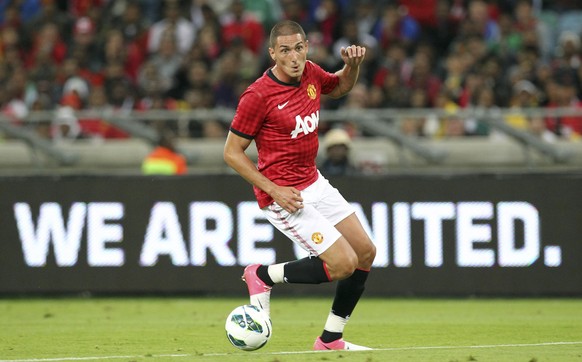 Manchester United Federico Macheda plays during their off session friendly match against AmaZulu at the Moses Mabhida stadium in Durban, South Africa, Wednesday, July 18, 2012. (AP Photo/Themba Hadebe ...