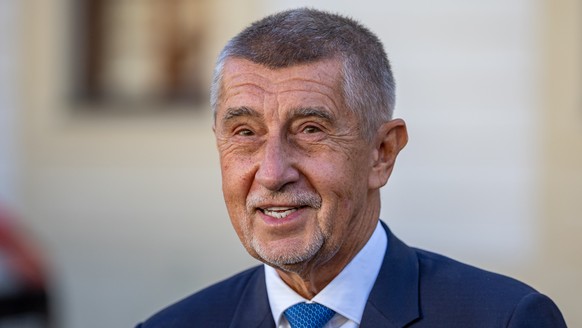 epa12431985 Leader of the ANO (YES) movement Andrej Babis speaks to the media after a meeting with Czech President Petr Pavel following the Czech general elections at the Prague Castle, in Prague, Cze ...