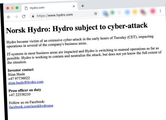 Die Firmen-Website war auch am Mittwoch nicht normal verfügbar.