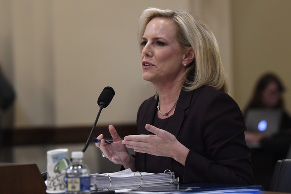 Homeland Security Secretary Kirstjen Nielsen testifies on Capitol Hill in Washington, Wednesday, March 6, 2019, before the House Homeland Security Committee. (AP Photo/Susan Walsh)