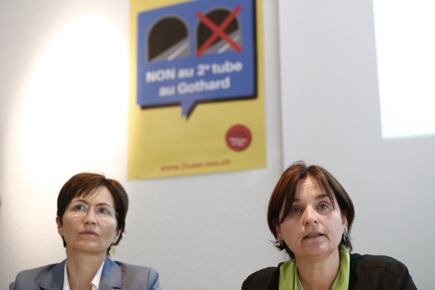 Gegen eine zweite Röhre: Nationalrätin Marina Carobbio (rechts) und Grünen-Co-Präsidentin Regula Rytz (Archiv).