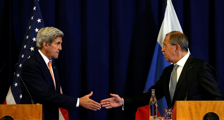 US-Aussenminister John Kerry und sein russischer Amtskollege in Genf (09.10.2016).