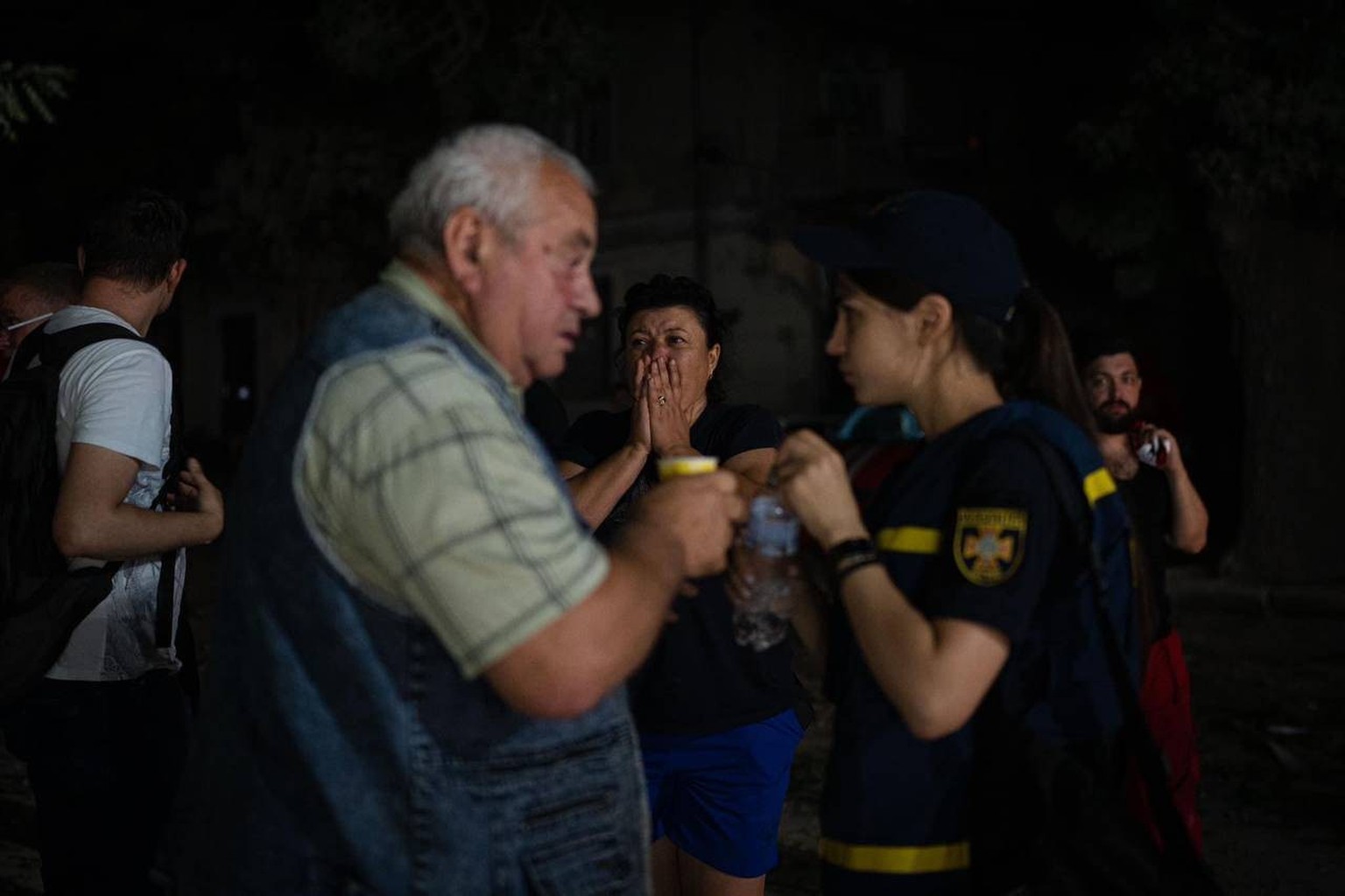 These photos show the consequences of Russian shelling in Odessa on the night of Thursday, July 20, 2023. Serhiy Kruk, the head of the state emergency service of Ukraine, said: A four-storey building was par ...