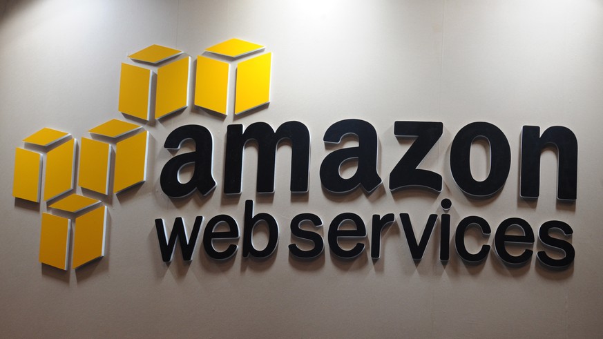 epa08478452 (FILE) - The logo of Amazon Web Services (AWS) at the ad:tech Tokyo advertising trade fair in downtown Tokyo, Japan, 30 October 2012 (reissued 10 June 2020). Amazon Web Services (AWS) anno ...