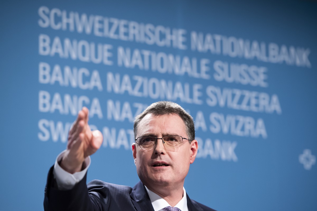 ARCHIVBILD ZUM 2. QUARTALSERGEBNIS 2019 DER SNB, AM MITTWOCH, 31. JULI 2019 ---- Swiss National Bank's (SNB) Chairman of the Governing Board Thomas Jordan, speaks during a semi-annual conference  ...