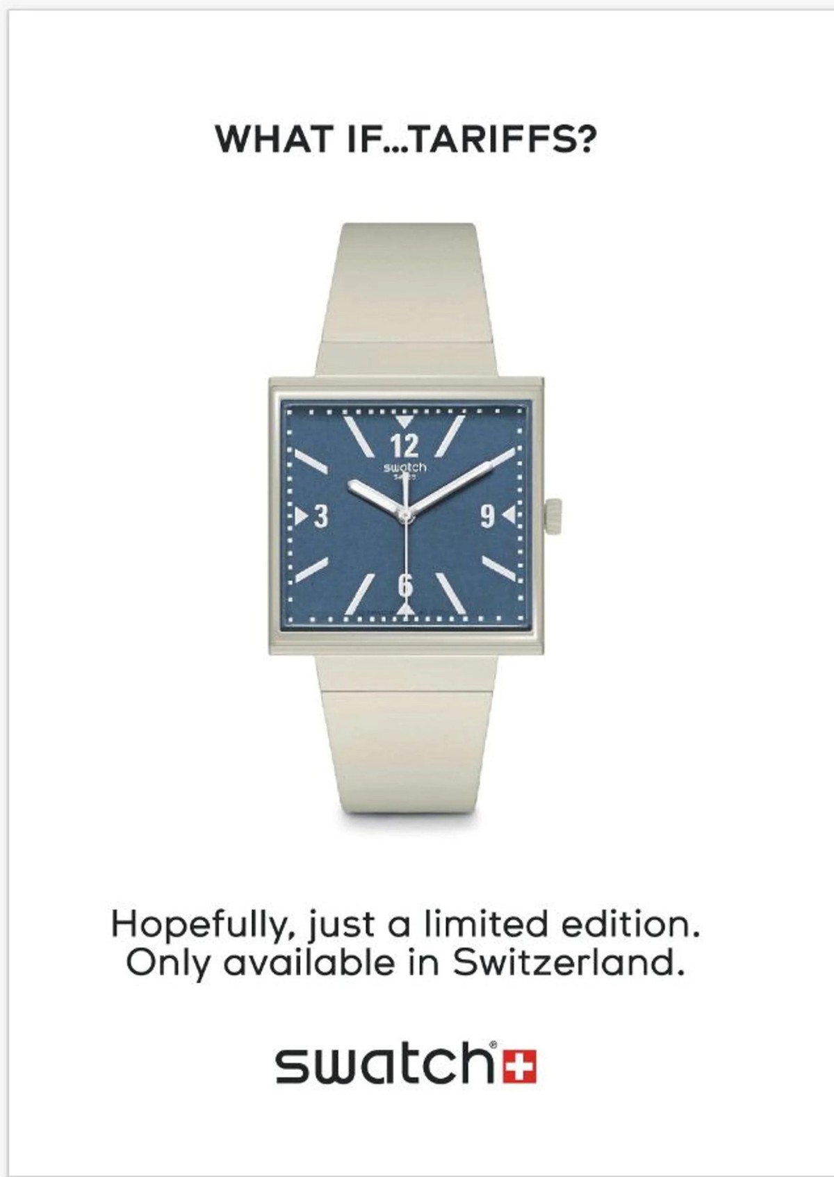 Die Swatch-Werbung für die «Zoll-Uhr». moonswatch