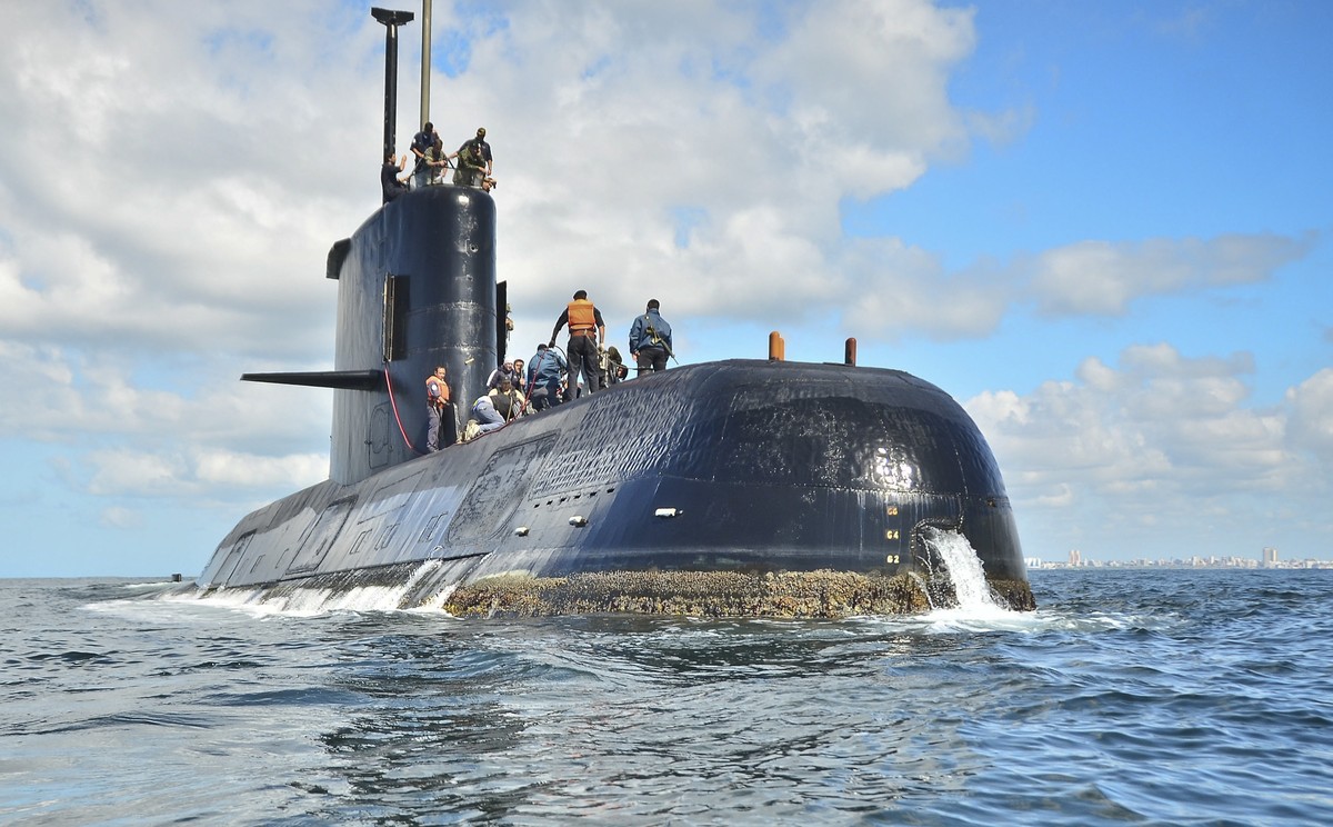 This undated file photo provided by the Argentine Navy shows the ARA San Juan, a German-built diesel-electric vessel, near Buenos Aires, Argentina. A ship from the Ocean Infinity company sailed Friday ...