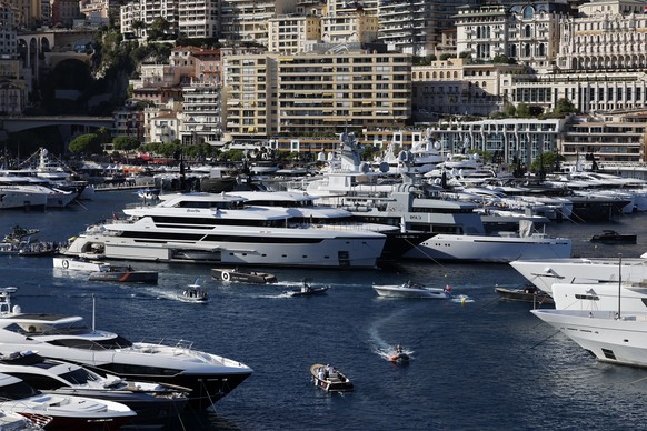 epa11628972 Luxury yachts are presented during the Monaco Yacht Show 2024 at Port Hercules, in the Principality of Monaco, 27 September 2024. The exhibition of yachts in all sizes and a variety of equ ...