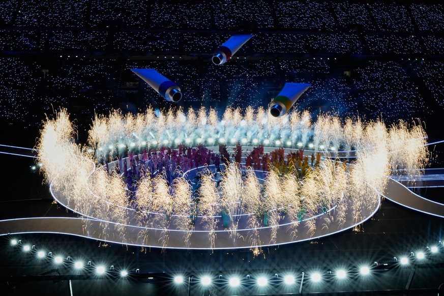 Dancers perform during the Olympic opening ceremony at the 2026 Winter Olympics, in Milan, Italy, Friday, Feb. 6, 2026. (AP Photo/Hassan Ammar)
Milan Cortina Olympics Opening Ceremony