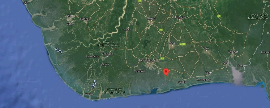 Bodo, 20 Kilometer südöstlich von Port Harcourt.