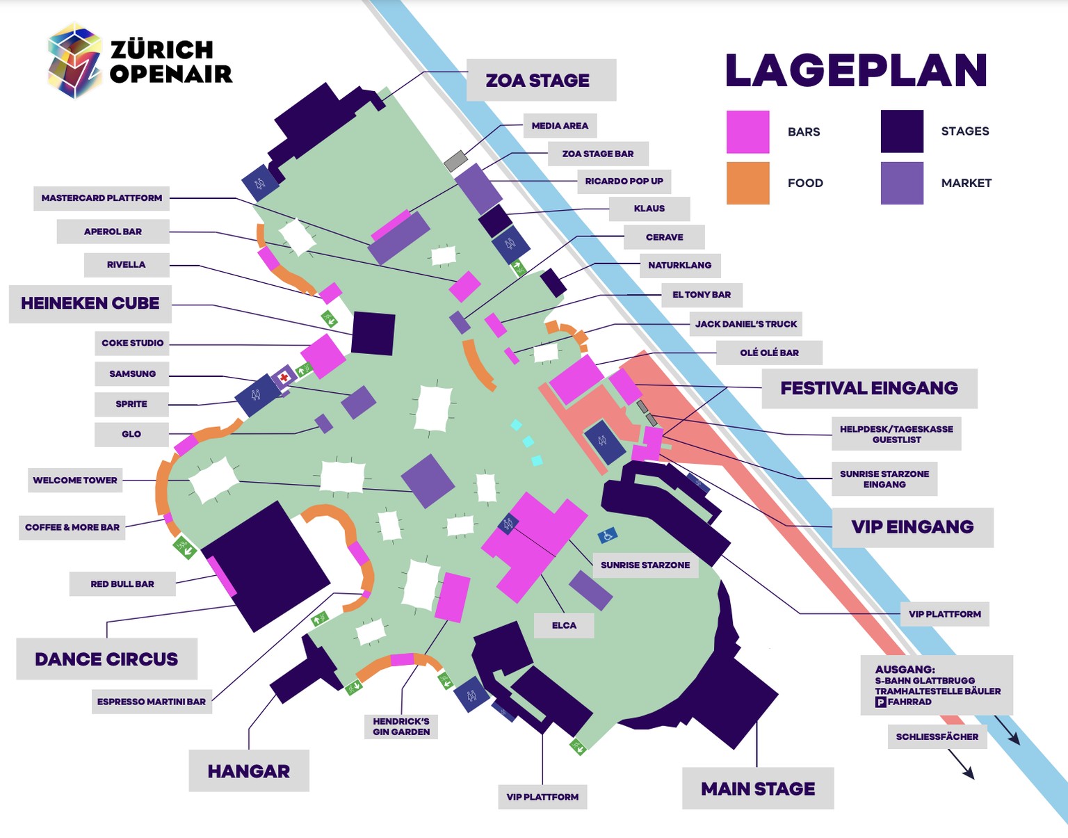 Der Lageplan zum Zürich Openair.