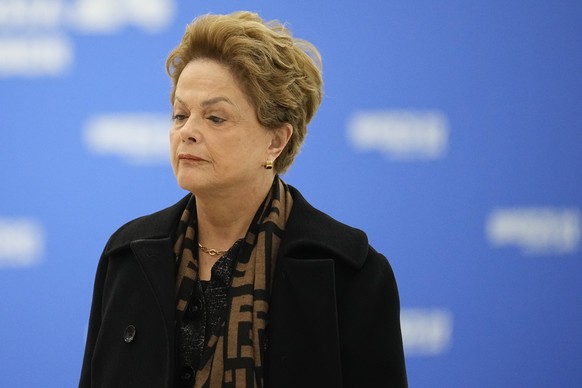 President of the New Development Bank Dilma Rousseff arrives at the BRICS Summit in Kazan, Russia, Thursday, Oct. 24, 2024. (AP Photo/Alexander Zemlianichenko, Pool)